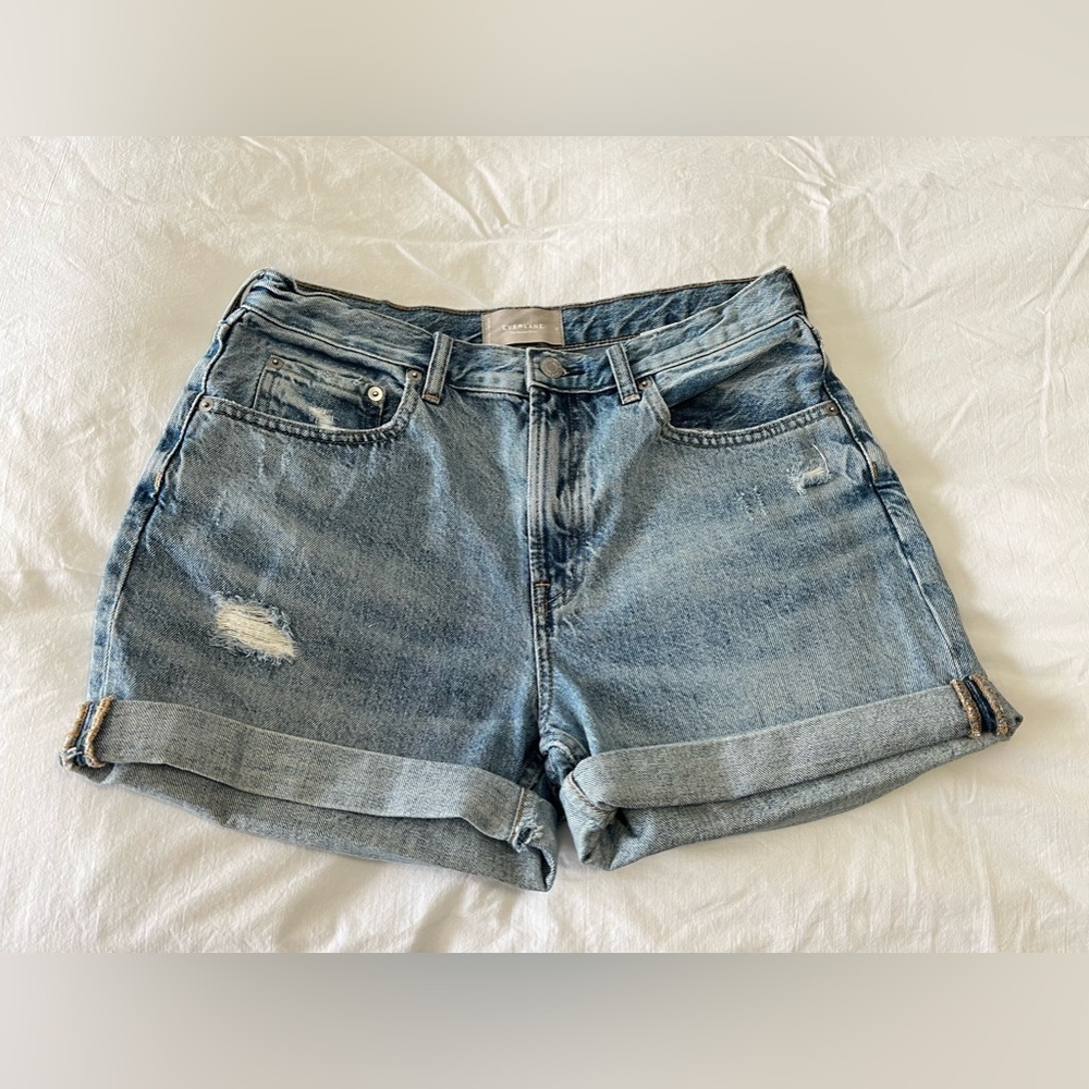 Everlane | Women’s 28 | The Denim Short Organic Cotton Rolled Hem Distressed